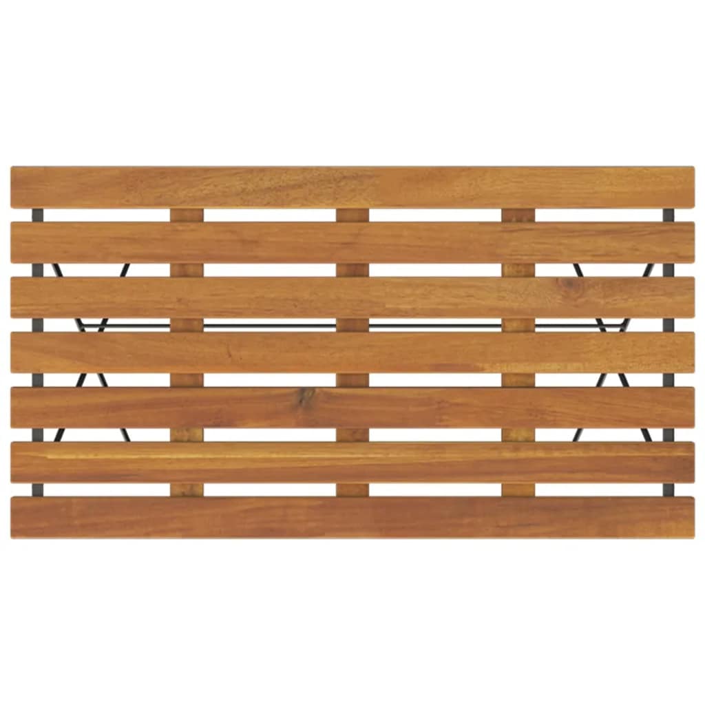 5 Piece Folding Bistro Set Solid Wood Acacia and Steel