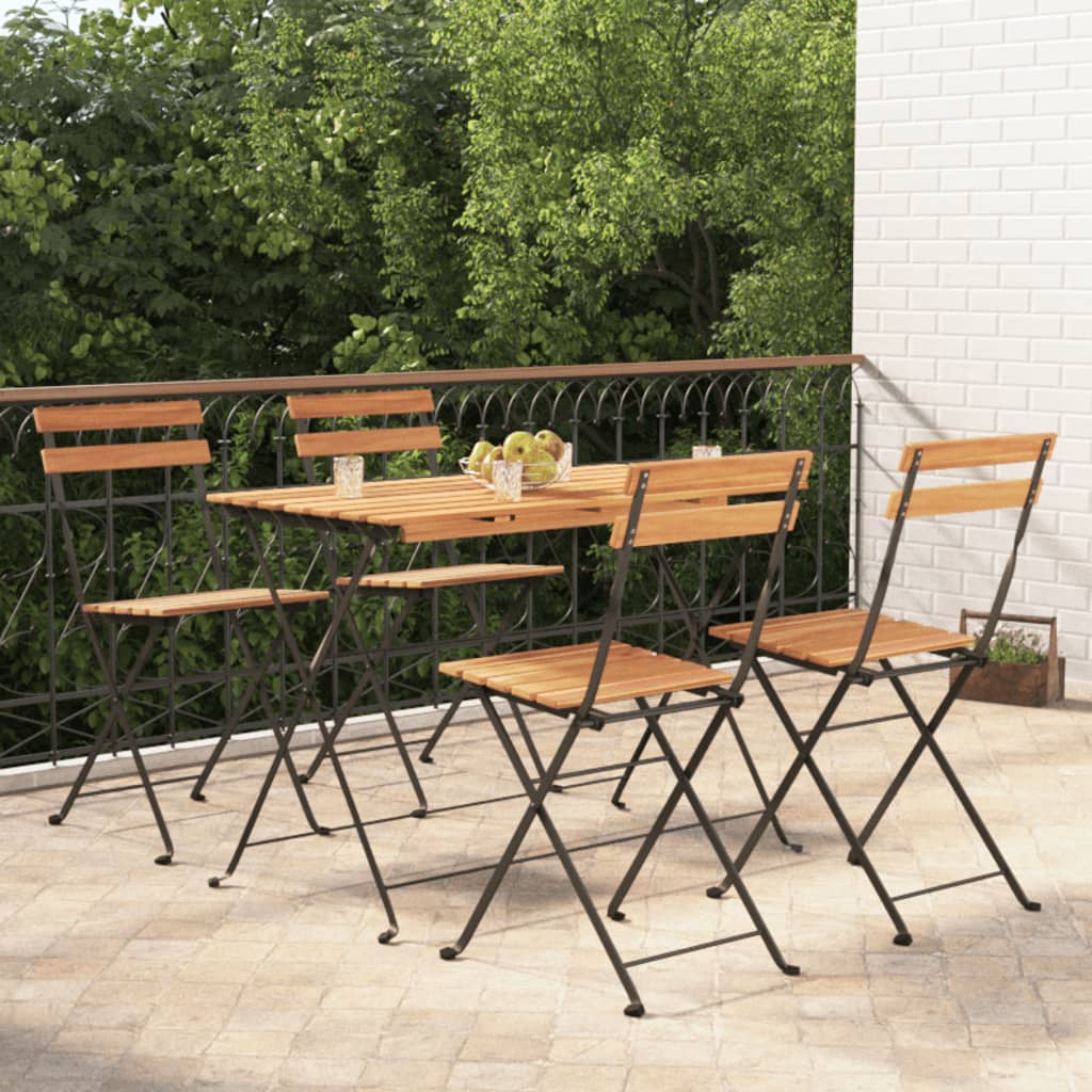 Folding Bistro Set | Natural wood | Solid acacia wood | Standard