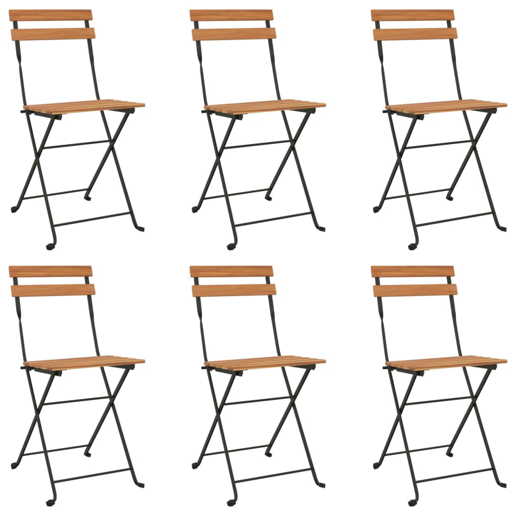 Folding Bistro Set | Natural wood and black
