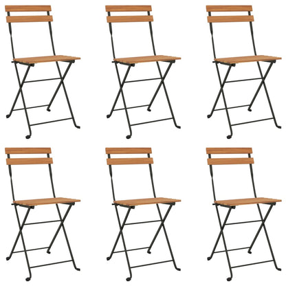 Folding Bistro Set | Natural wood and black