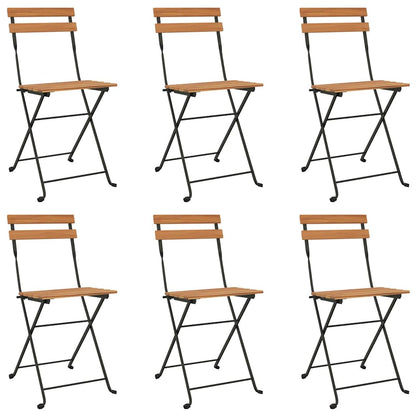 Folding Bistro Set | Natural wood and black