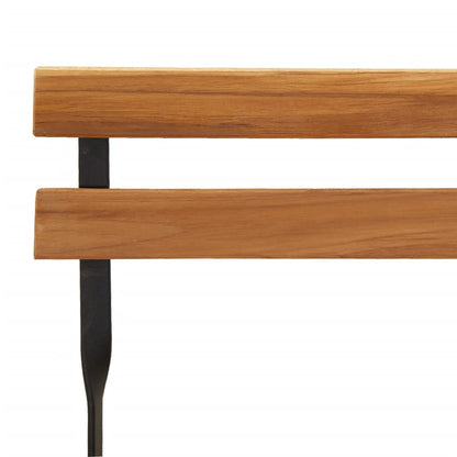 Folding Bistro Set | Natural wood and black