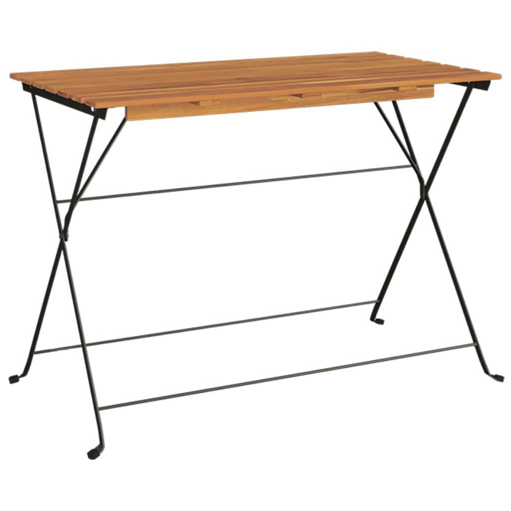 Folding Bistro Set | Natural wood and black