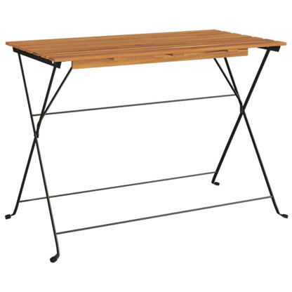 Folding Bistro Set | Natural wood and black