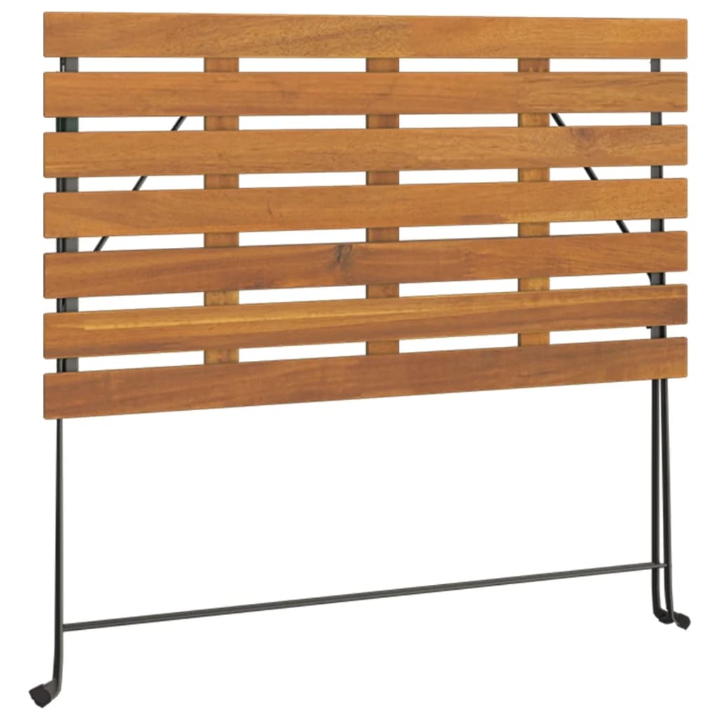 Folding Bistro Set | Natural wood and black