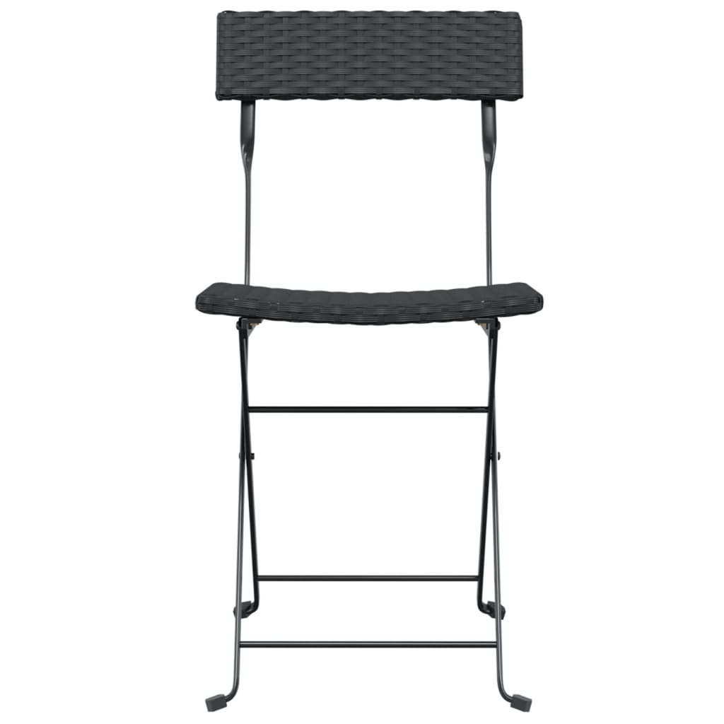 Folding Bistro Chair | Set of 6 | Black | PE rattan | Folding | Foldable