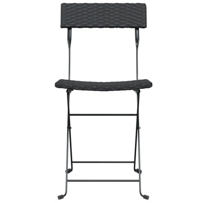 Folding Bistro Chair | Set of 6 | Black | PE rattan | Folding | Foldable