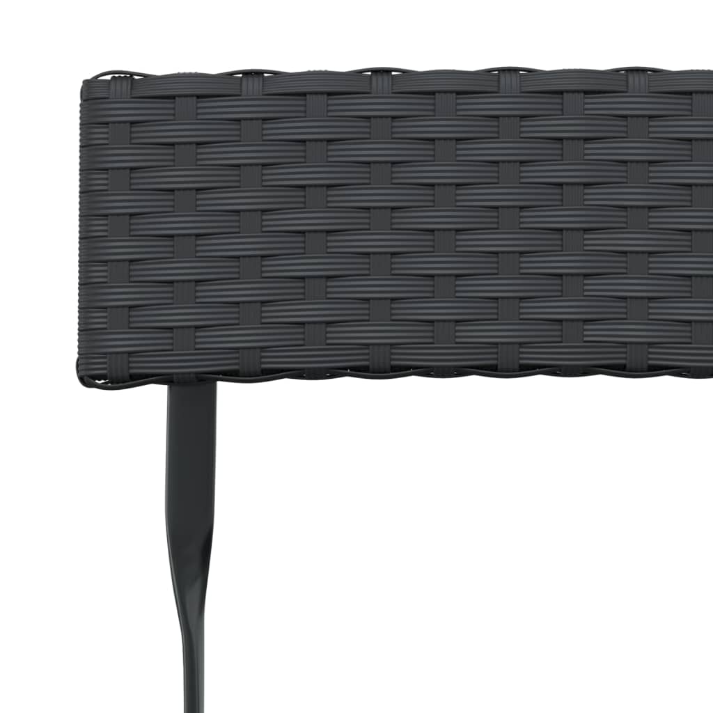 Folding Bistro Chair | Set of 6 | Black | PE rattan | Folding | Foldable