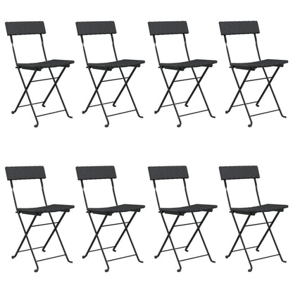 Folding Bistro Chair | Set of 8 | Black
