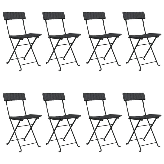 Folding Bistro Chair | Set of 8 | Black