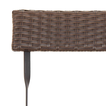 Folding Bistro Chair | Set of 6 | Brown | PE rattan, powder-coated steel