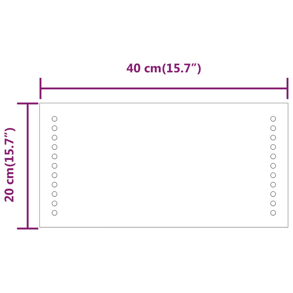 LED Bathroom Mirror 20x40 cm