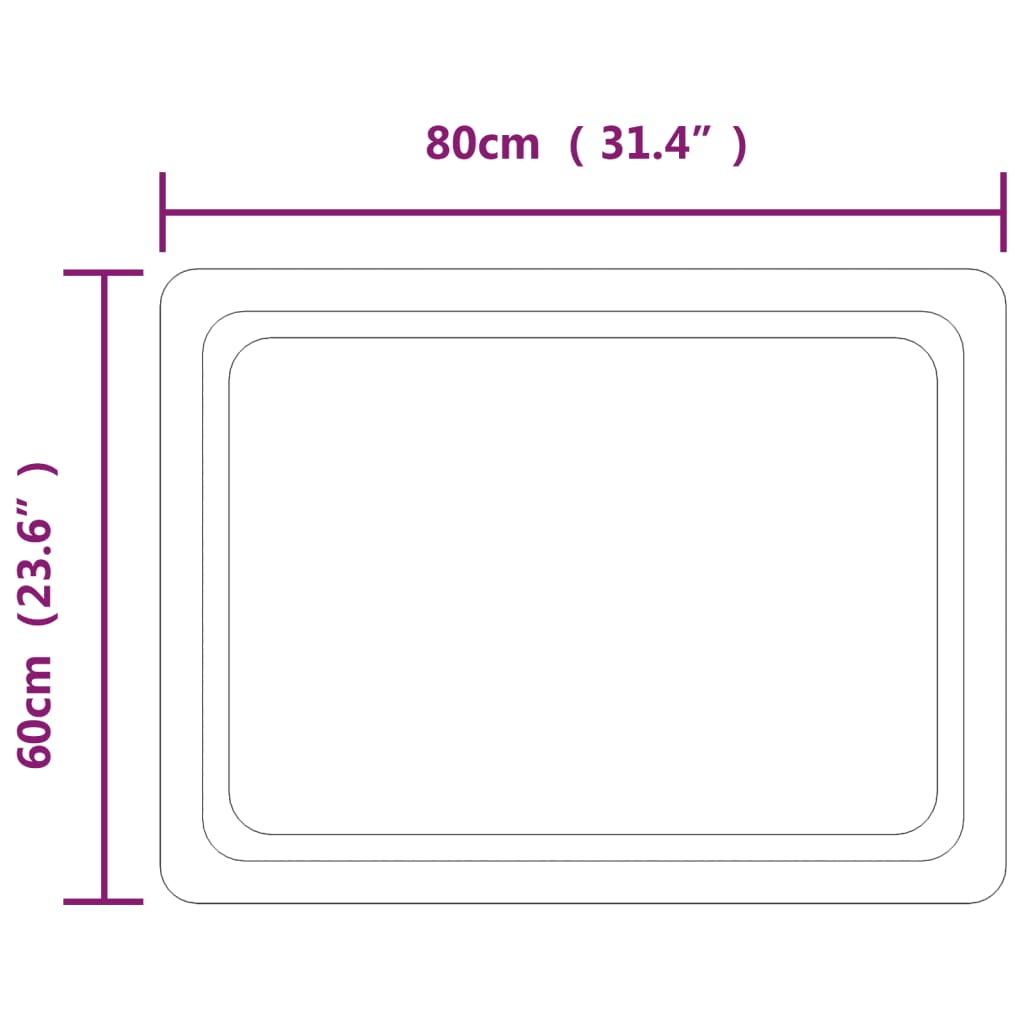 LED Bathroom Mirror 60x80 cm