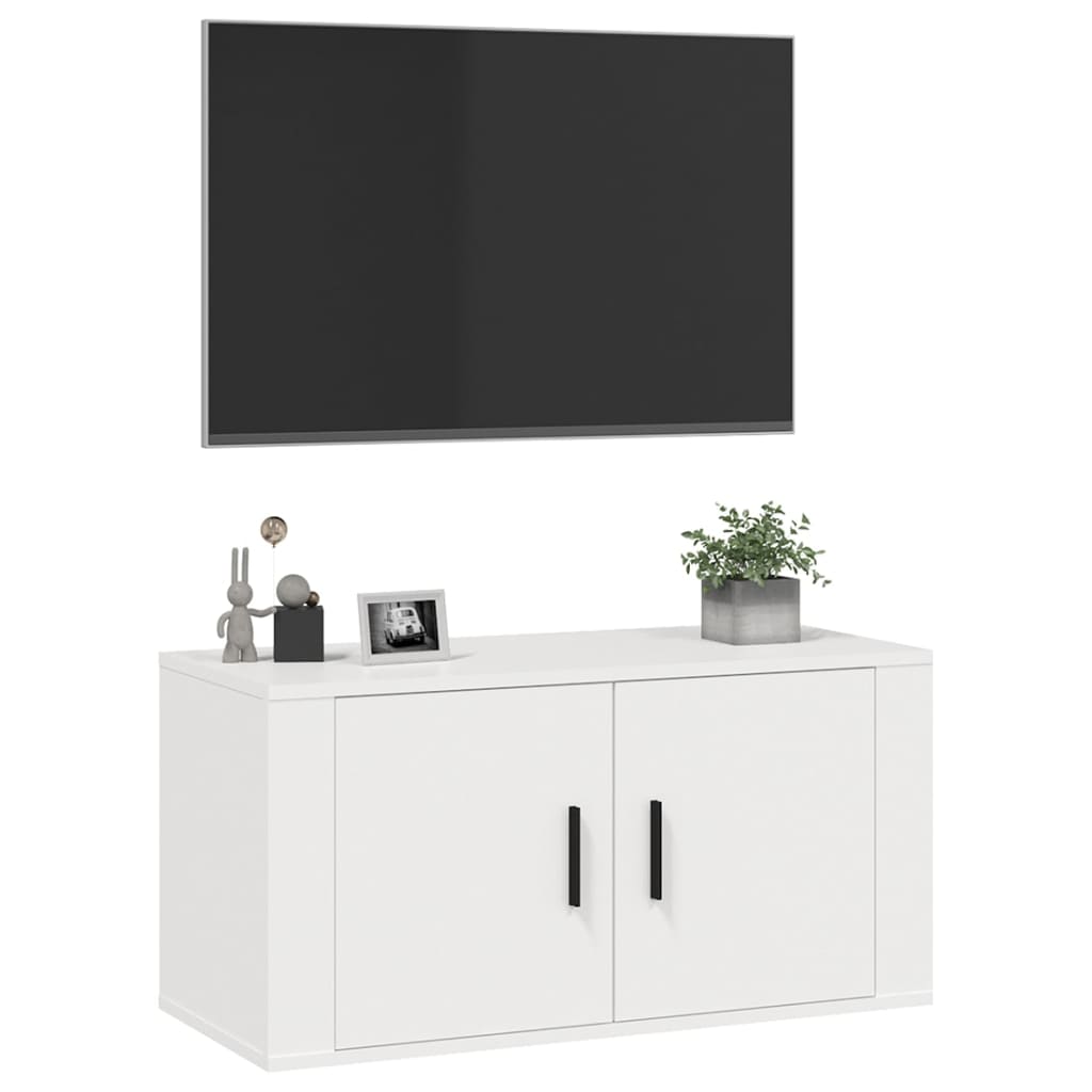 Wall Mounted TV Cabinet White 80x34,5x40 cm