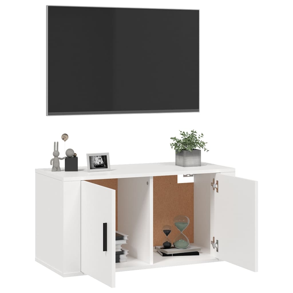 Wall Mounted TV Cabinet White 80x34,5x40 cm