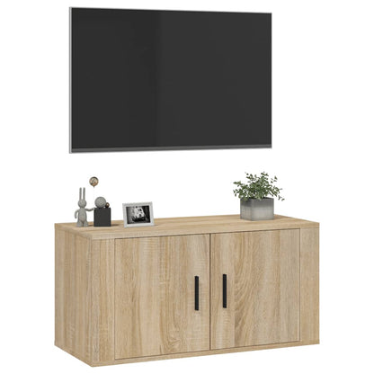 Wall Mounted TV Cabinet Sonoma Oak 80x34,5x40 cm
