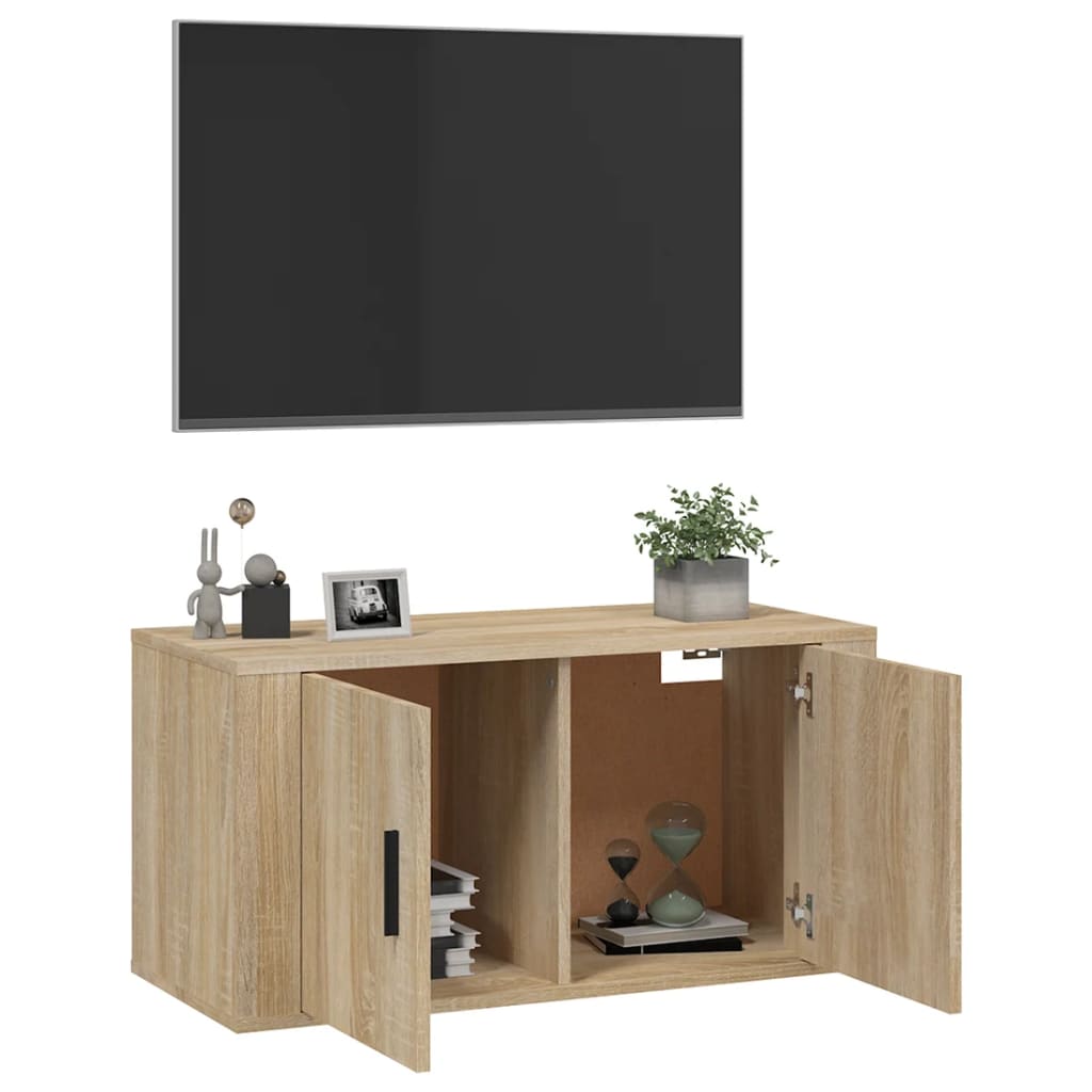 Wall Mounted TV Cabinet Sonoma Oak 80x34,5x40 cm