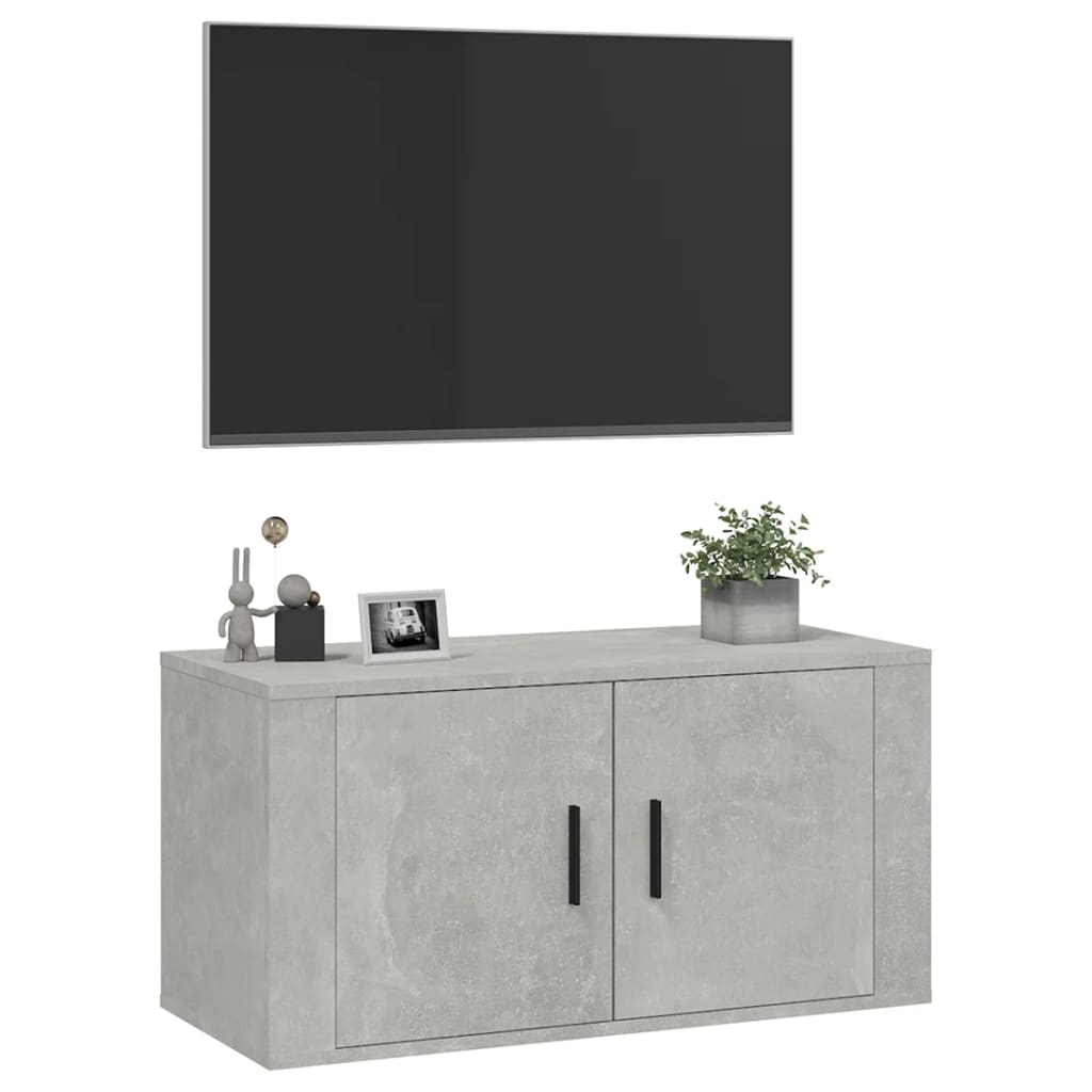 Wall Mounted TV Cabinet Concrete Grey 80x34,5x40 cm