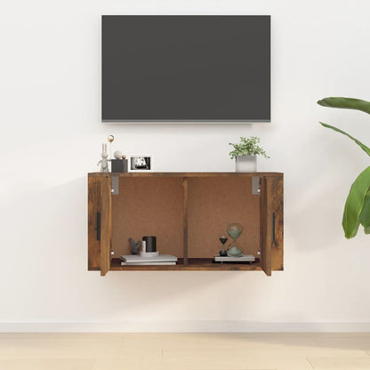 Wall Mounted TV Cabinet Smoked Oak 80x34,5x40 cm