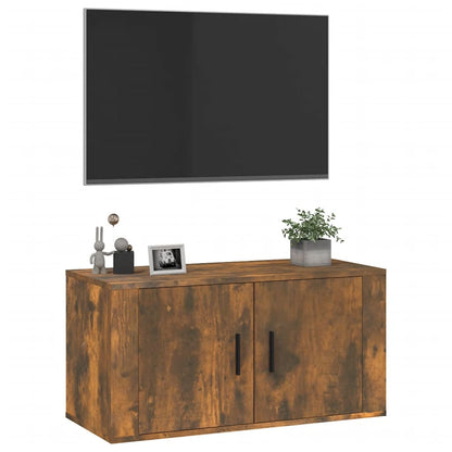 Wall Mounted TV Cabinet Smoked Oak 80x34,5x40 cm