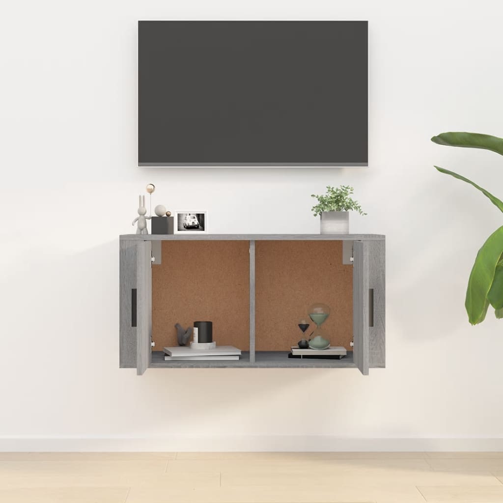 Wall Mounted TV Cabinet Grey Sonoma 80x34,5x40 cm