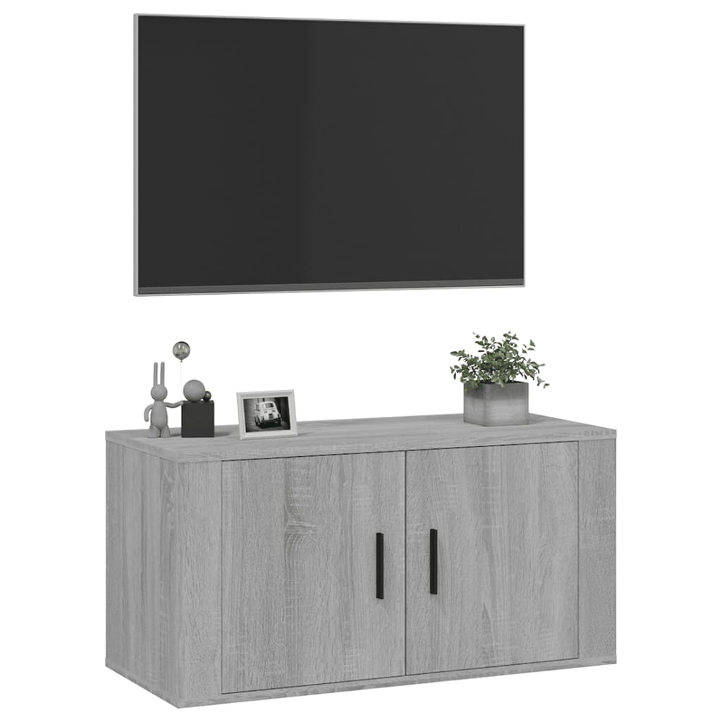 Wall Mounted TV Cabinet Grey Sonoma 80x34,5x40 cm