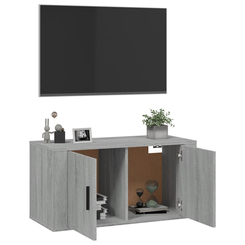 Wall Mounted TV Cabinet Grey Sonoma 80x34,5x40 cm