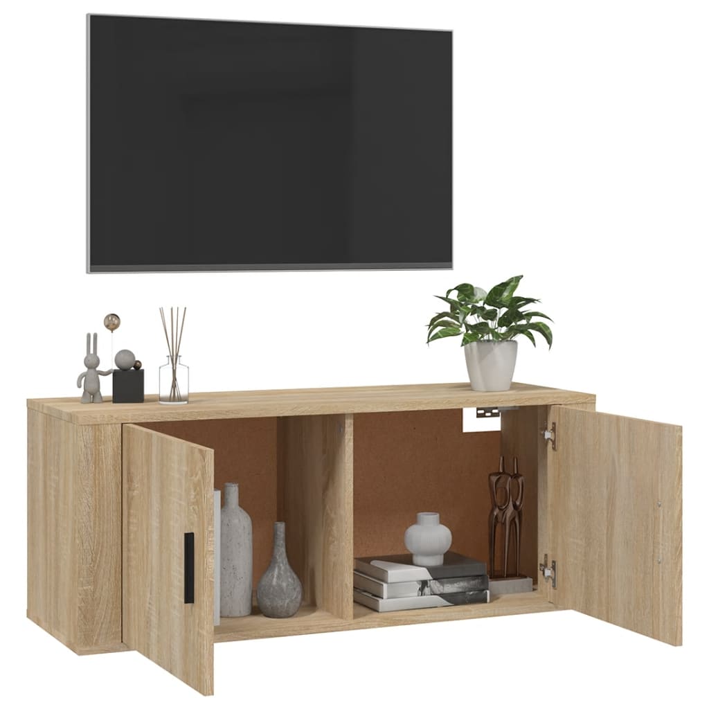 Wall Mounted TV Cabinet Sonoma Oak 100x34,5x40 cm
