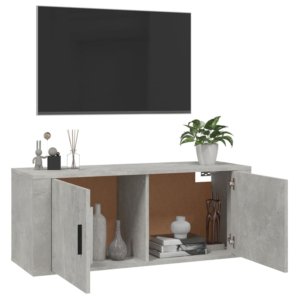 Wall Mounted TV Cabinet Concrete Grey 100x34,5x40 cm