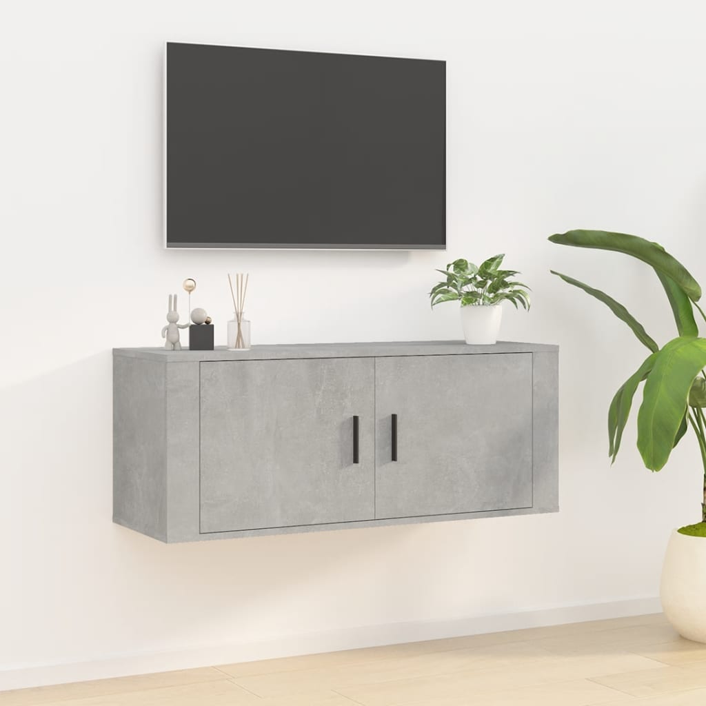 Wall Mounted TV Cabinet Concrete Grey 100x34,5x40 cm