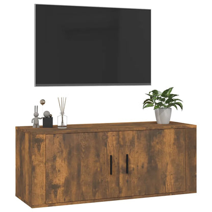 Wall Mounted TV Cabinet Smoked Oak 100x34,5x40 cm