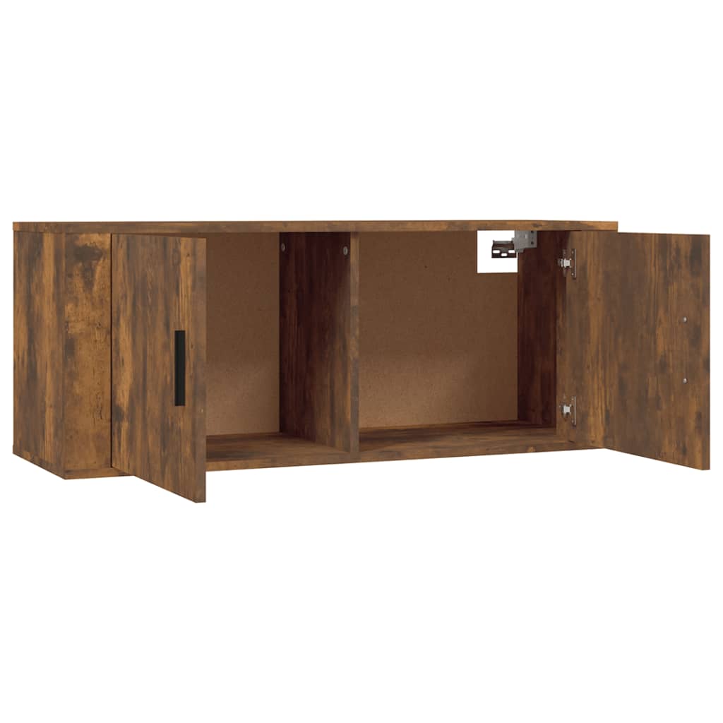 Wall Mounted TV Cabinet Smoked Oak 100x34,5x40 cm