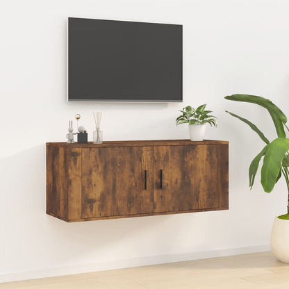 Wall Mounted TV Cabinet Smoked Oak 100x34,5x40 cm