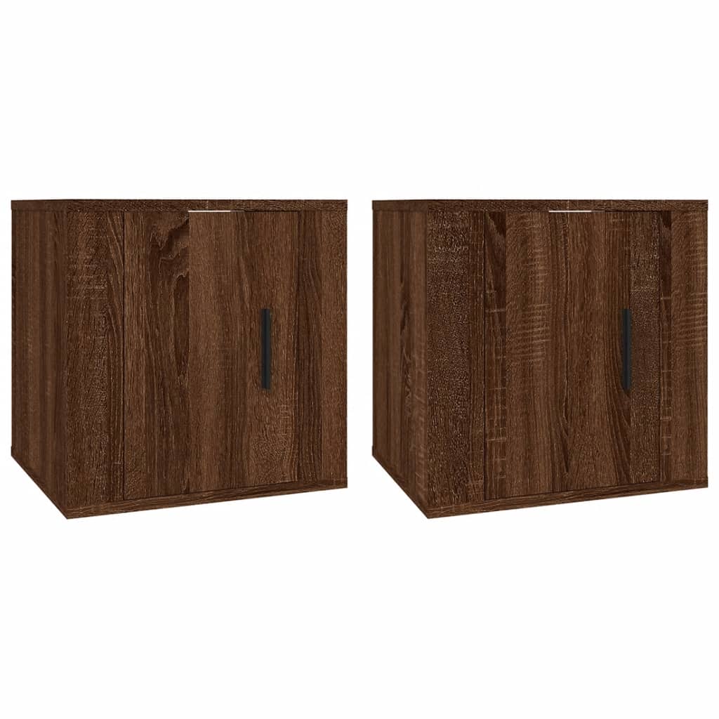 2 Piece Wall-mounted TV Cabinet Set Brown Oak 40x34,5x40 cm