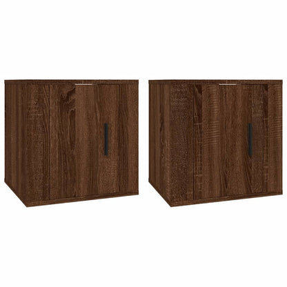 2 Piece Wall-mounted TV Cabinet Set Brown Oak 40x34,5x40 cm