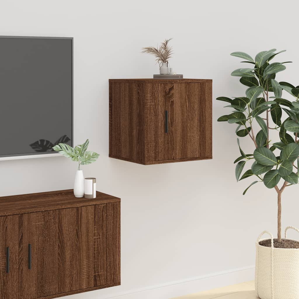 2 Piece Wall-mounted TV Cabinet Set Brown Oak 40x34,5x40 cm