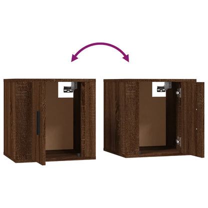 2 Piece Wall-mounted TV Cabinet Set Brown Oak 40x34,5x40 cm