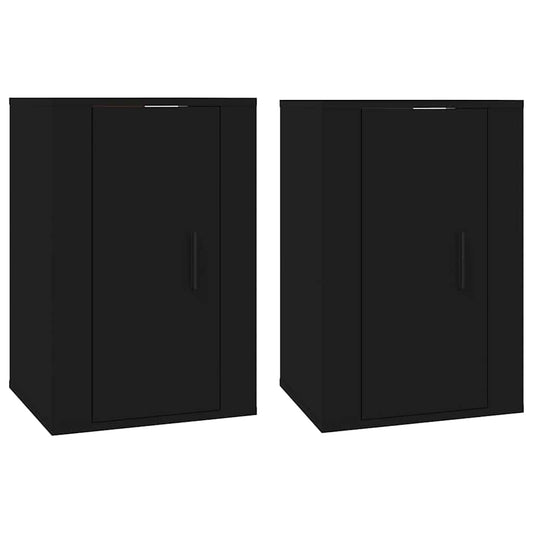 Wall Mounted TV Cabinets 2 pcs Black 40x34.5x60 cm
