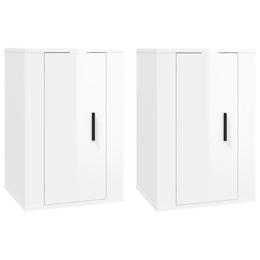 Wall Mounted TV Cabinets 2 pcs High Gloss White 40x34.5x60 cm