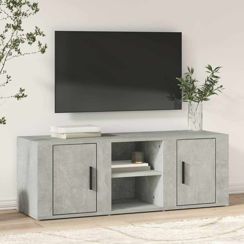 TV Cabinet Concrete Grey 100x31,5x35 cm Engineered Wood
