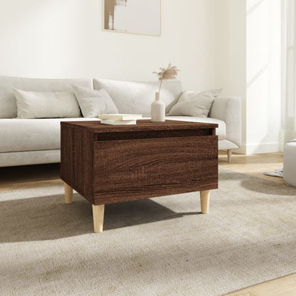 Side Table Brown Oak 50x46x35 cm Engineered Wood