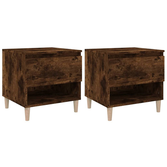 Bedside Tables 2 pcs Smoked Oak 50x46x50 Engineered Wood