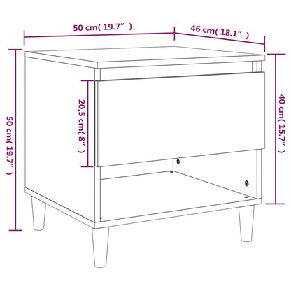 Bedside Tables 2 pcs Smoked Oak 50x46x50 Engineered Wood