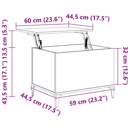 Coffee Table Sonoma Oak 60x44.5x45 cm Engineered Wood