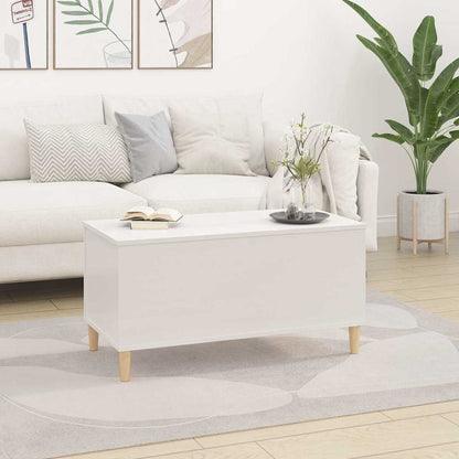 Coffee Table High Gloss White 90x44,5x45 cm Engineered Wood