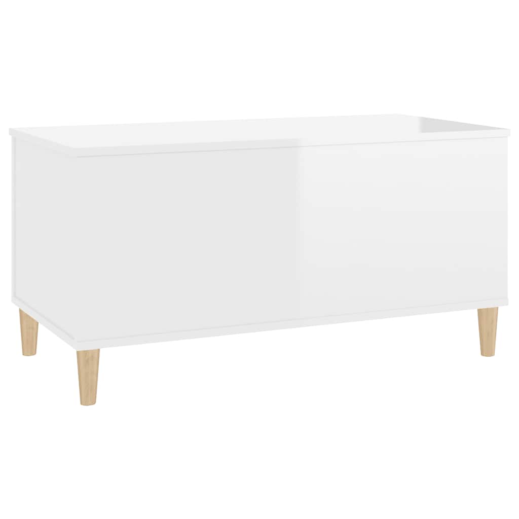 Coffee Table High Gloss White 90x44,5x45 cm Engineered Wood