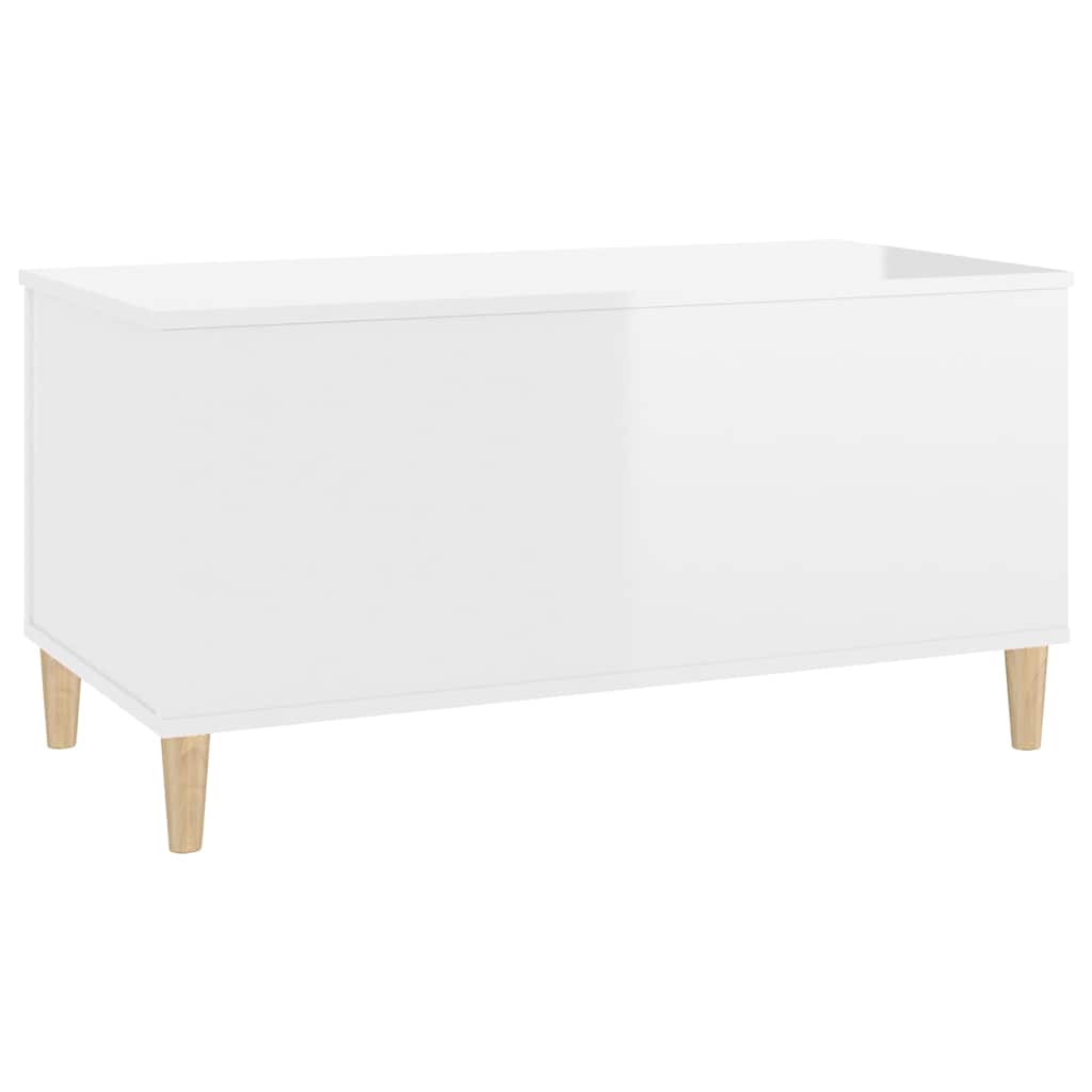 Coffee Table High Gloss White 90x44,5x45 cm Engineered Wood