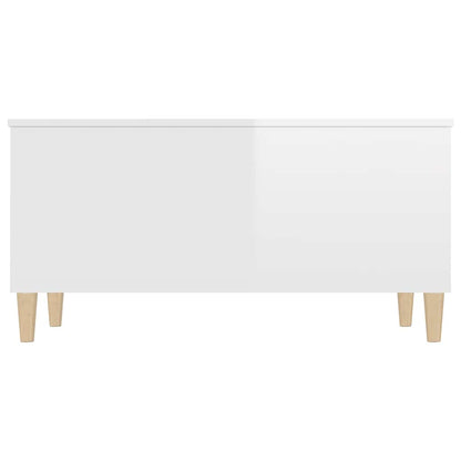 Coffee Table High Gloss White 90x44.5x45 cm Engineered Wood