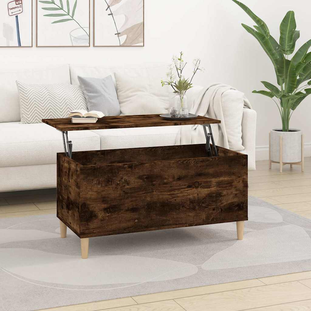 Coffee Table Smoked Oak 90x44,5x45 cm Engineered Wood