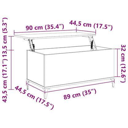 Coffee Table White 90x44.5x45 cm Engineered Wood
